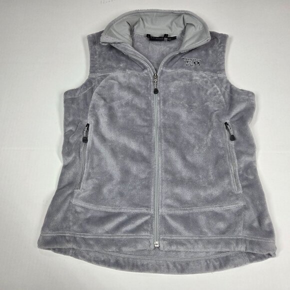 Mountain Hardwear Vest Womens Small Gray Classic Pyxis Fleece Furry Soft Zip Up - Picture 2 of 10